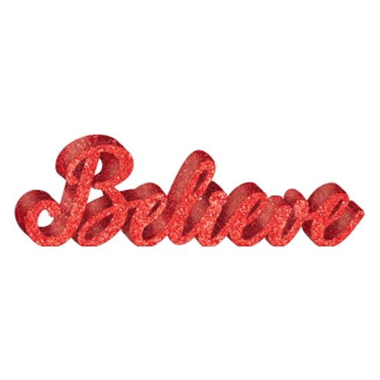 Picture of DECOR - GLITTER BELIEVE STANDING SIGN