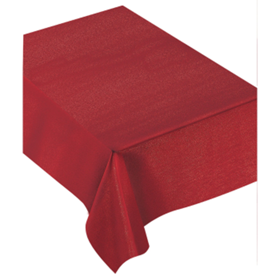 Picture of TABLEWARE - RED METALLIC  FABRIC TABLE COVER - 60" X 104"