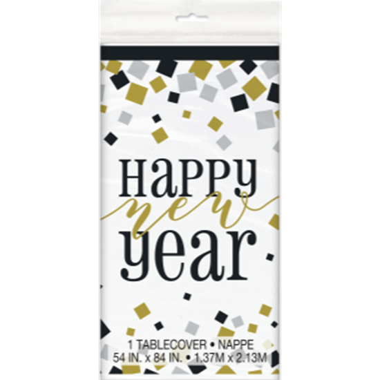 Image sur TABLEWARE - BLACK GOLD SILVER NEW YEAR CONFETTI - TABLE COVER