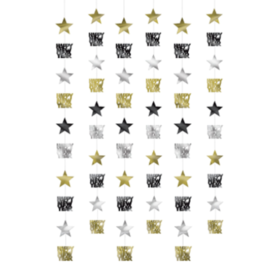 Image sur DECOR - NEW YEAR STRING DECORATION - BLACK/SILVER/GOLD  