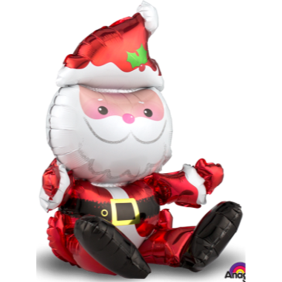 Picture of 21" TABLETOP - SITTING SANTA FOIL BALLOON - AIR FILLED
