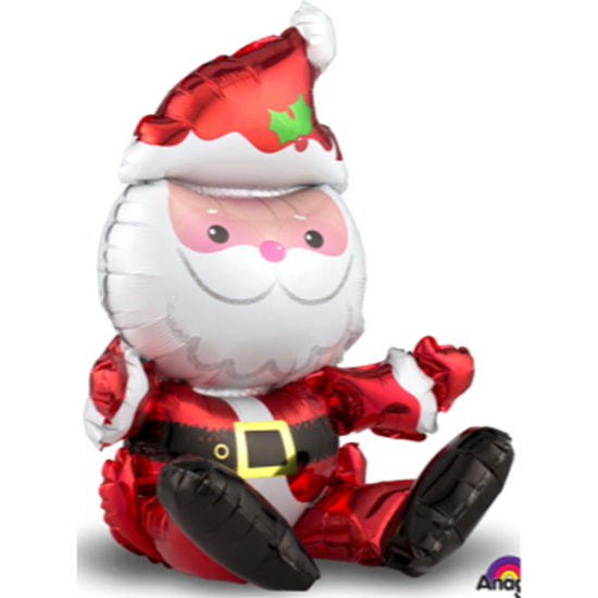 Image sur 21" TABLETOP - SITTING SANTA FOIL BALLOON - AIR FILLED