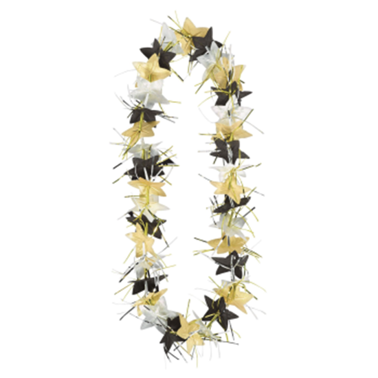 Image sur WEARABLES - GLITZY LEIS - 25 COUNT BLACK/GOLD/SILVER