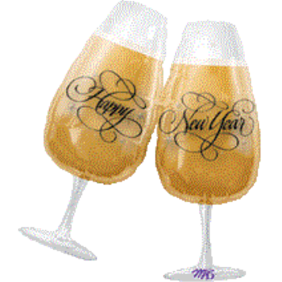 Image sur 34" FOIL - TOASTING GLASSES SUPER SHAPE