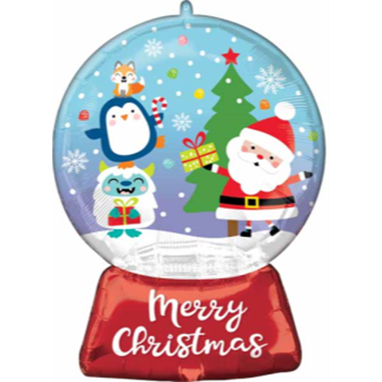 Image sur 27" CHRISTMAS SNOW GLOBE SUPER SHAPE