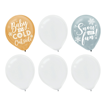 Image de BALLOONS - 12" LATEX BALLOONS - SNOW WHAT FUN ASSORTED 