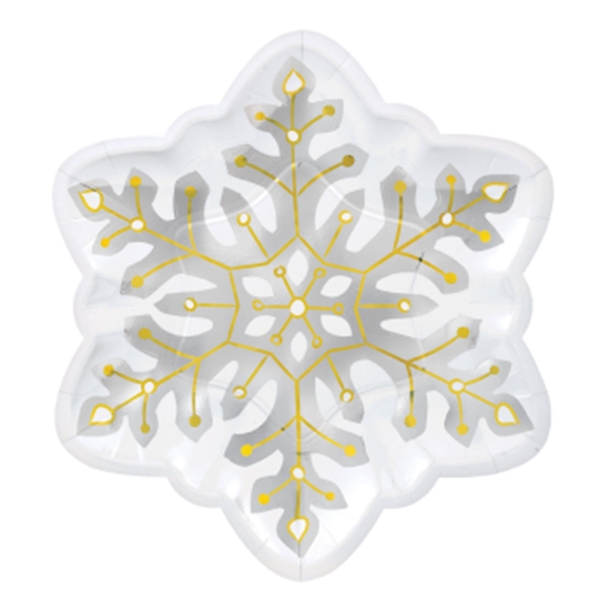 PartyMart. TABLEWARE SNOWFLAKE SHAPED 10" PLATES
