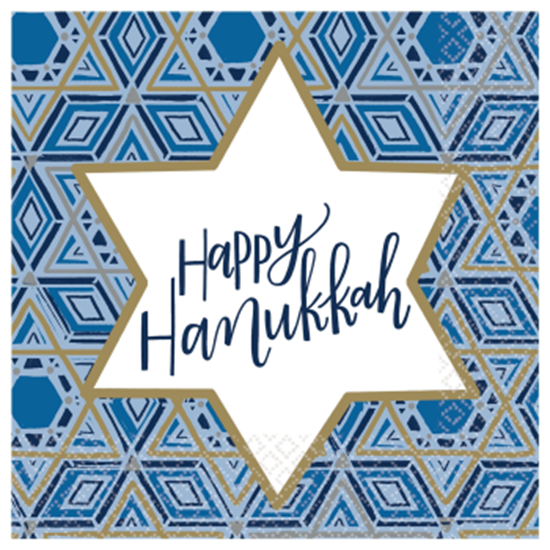 Image sur TABLEWARE - HANUKKAH FESTIVAL OF LIGHTS LUNCHEON NAPKINS 