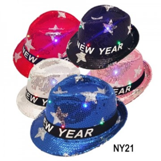 PartyMart. WEARABLES NEW YEAR LIGHT UP FEDORA HAT