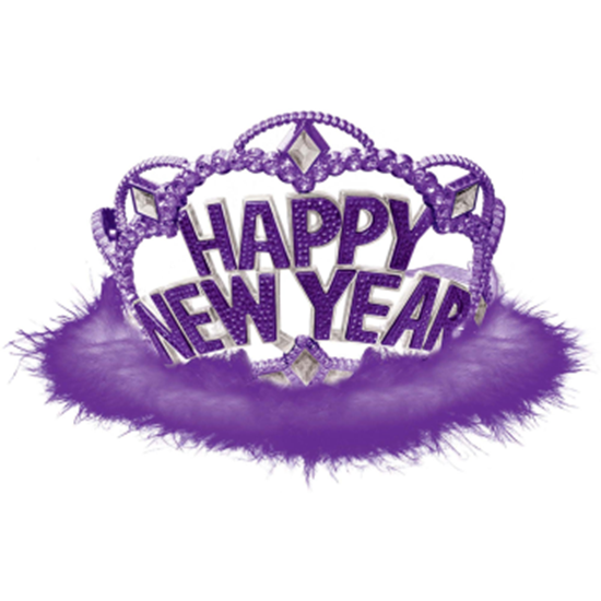 Image sur WEARABLES - HAPPY NEW YEAR TIARA WITH PURPLE MARABOU