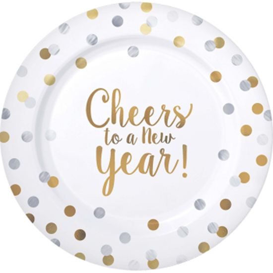 Image sur TABLEWARE - CHEERS TO A NEW YEAR - 7" PLASTIC PLATES - 20 PACK