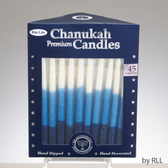 Image sur DECOR - CHANUKAH PREMIUM CANDLES - BLUE AND WHITE