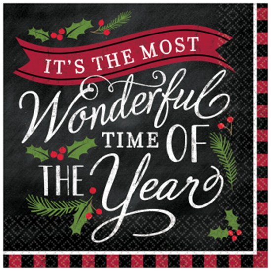 Image sur TABLEWARE - MOST WONDERFUL TIME LUNCHEON NAPKINS