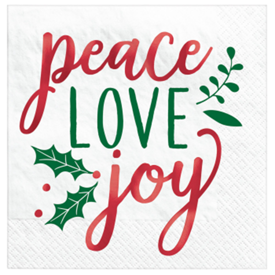 Picture of TABLEWARE - PEACE LOVE JOY LUNCHEON NAPKINS