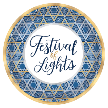 Image de TABLEWARE - HANUKKAH FESTIVAL OF LIGHTS 7" PLATES 