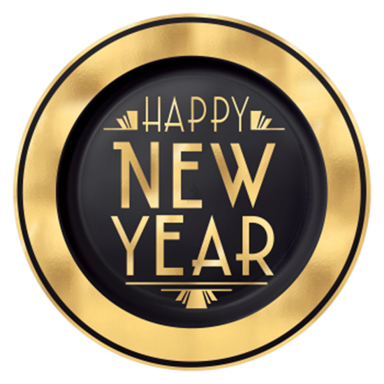 Image sur TABLEWARE - HAPPY NEW YEAR PREMIUM 10" PLATES - 20 COUNT