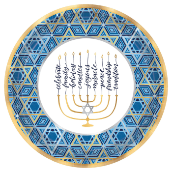 Image de TABLEWARE - HANUKKAH FESTIVAL OF LIGHTS 12" PLATES