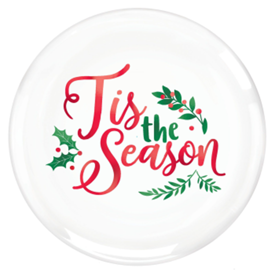 Picture of TABLEWARE - TIS THE SEASON HOT STAMPED PLASTIC - 10" PLATE 