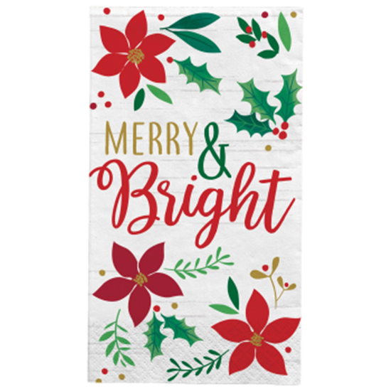 Image sur TABLEWARE - CHRISTMAS WISHES - POINSETTIA GUEST TOWEL
