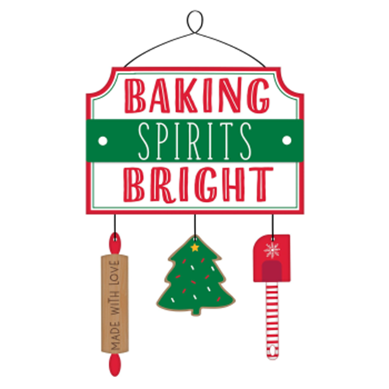 Picture of DECOR - BAKING SPIRITS BRIGHT HANGING SIGN