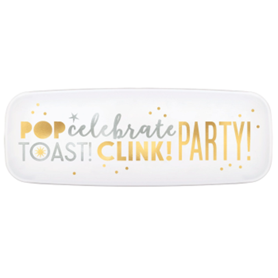 Image sur TABLEWARE - POP CELEBRATE TOAST CLINK PARTY HOT STAMPED PLATTER