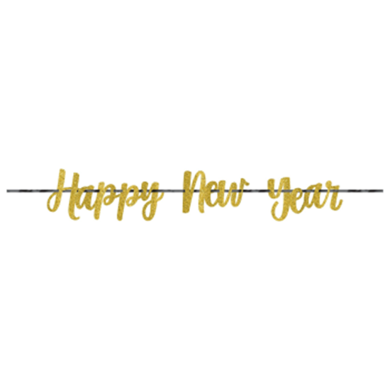 Image sur DECOR - NEW YEAR GOLD GLITTER BANNER