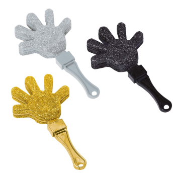 Image de DECOR - NOISEMAKERS - GLITTER HAND CLAPPERS - BLACK/GOLD/SILVER