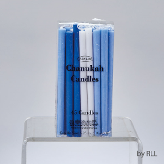 Picture of DECOR - DELUXE CHANUKAH CANDLES - BLUE AND WHITE  