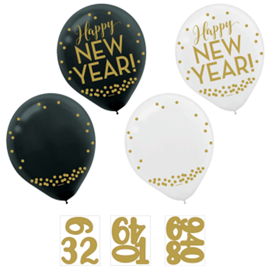 Picture of BALLOONS - NEW YEAR COUNTDOWN 12'' LATEX BALLOONS - 11 COUNT