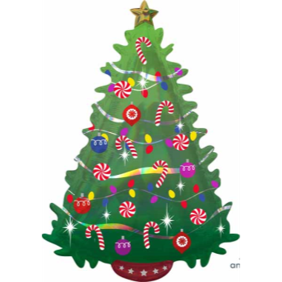 Image sur 36" - GREEN CHRISTMAS TREE SUPER SHAPE