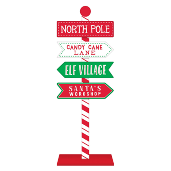 Image sur DECOR - NORTH POLE DIRECTIONAL STANDING SIGN