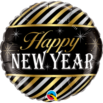 Image de 18" FOIL - NEW YEAR DIAGONAL STRIPES