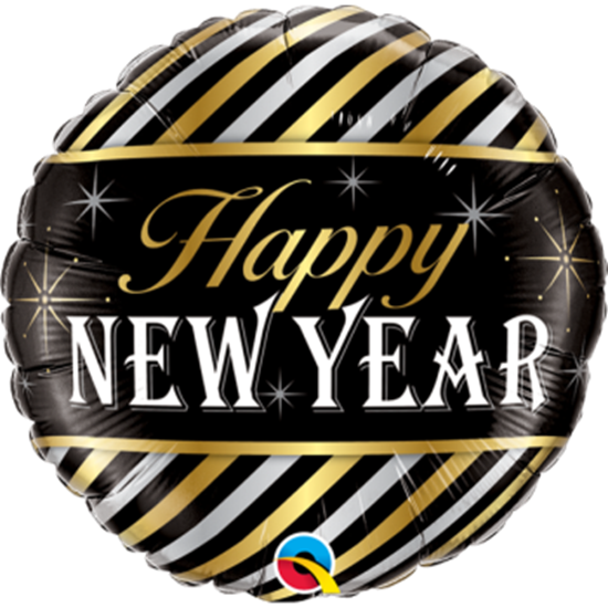 Image sur 18" FOIL - NEW YEAR DIAGONAL STRIPES