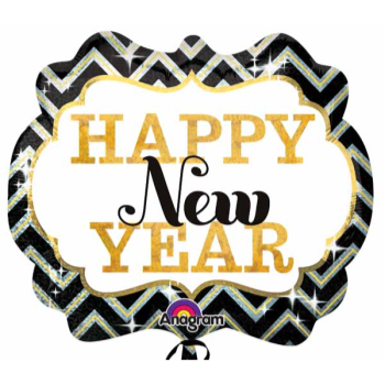 Image de 34" FOIL - HAPPY NEW YEAR MARQUEE SUPER SHAPE