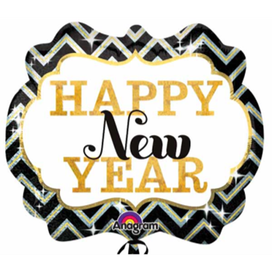 Image sur 34" FOIL - HAPPY NEW YEAR MARQUEE SUPER SHAPE
