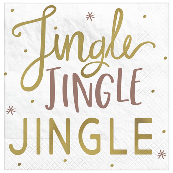 Image de TABLEWARE - JINGLE JINGLE JINGLE BEVERAGE NAPKINS - HOT STAMPED