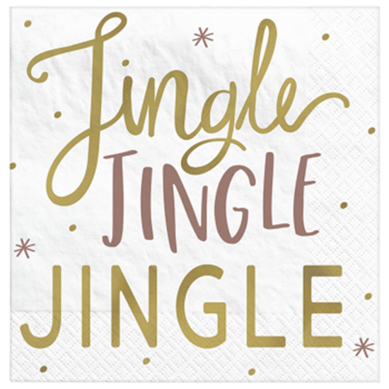 Image sur TABLEWARE - JINGLE JINGLE JINGLE BEVERAGE NAPKINS - HOT STAMPED