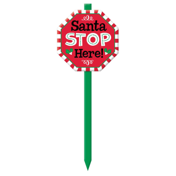 Image de DECOR - SANTA STOP HERE YARD STAKE