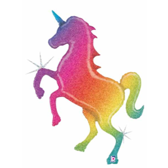 Picture of UNICORN RAINBOW GLITTER SHAPE 38"