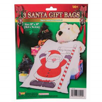 Image de DECOR - GIFT BAGS - SANTA GIFT BAG 3/PK