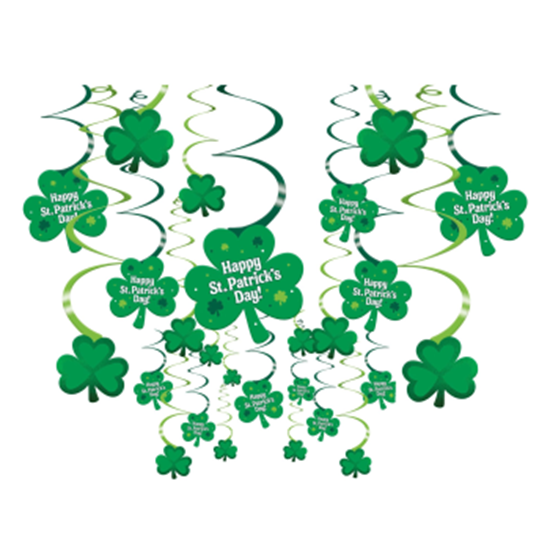 Picture of DECOR - ST PAT'S CLOVER SWIRLS 