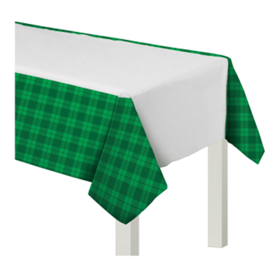 Picture of TABLEWARE - PLAID PLASTIC TABLE COVER - ST PAT'S