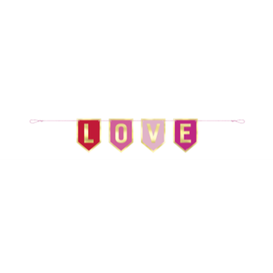 Picture of DECOR - LOVE PENNANT BANNER FOIL BANNER - 3FT