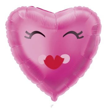 Picture of 18" FOIL -  SMILING PINK HEART BALLOON