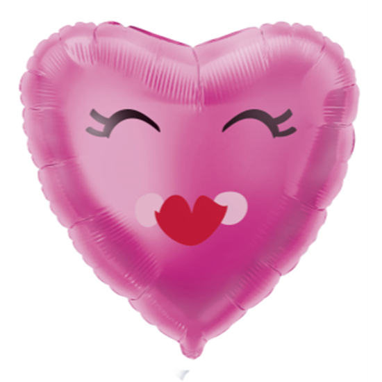 Picture of 18" FOIL -  SMILING PINK HEART BALLOON