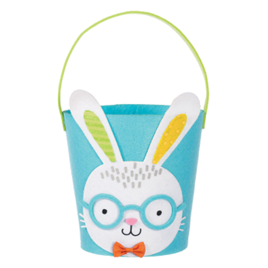 Image sur DECOR - EASTER BASKET BUNNY FELT - BLUE