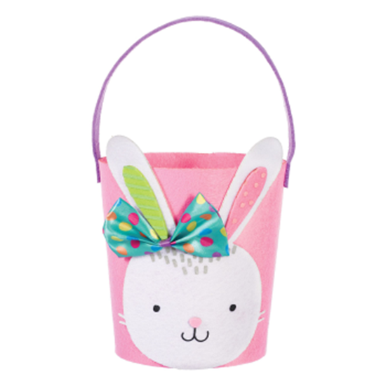 Image sur DECOR - EASTER BASKET BUNNY FELT - PINK