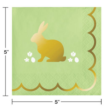 Image de TABLEWARE - GOLDEN EASTER FOIL STAMPED LUNCHEON BEVERAGE NAPKINS