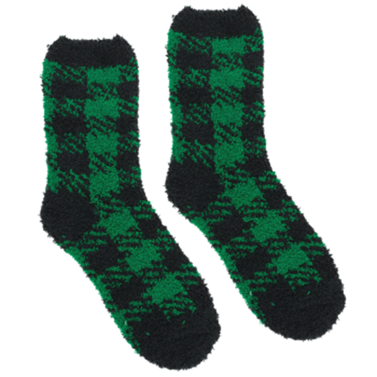 Image sur WEARABLES - PLAID FUZZY CREW SOCKS