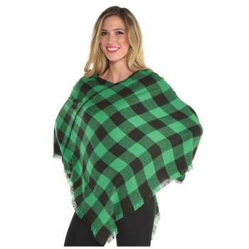 Image de WEARABLES - GREEN PLAID PONCHO